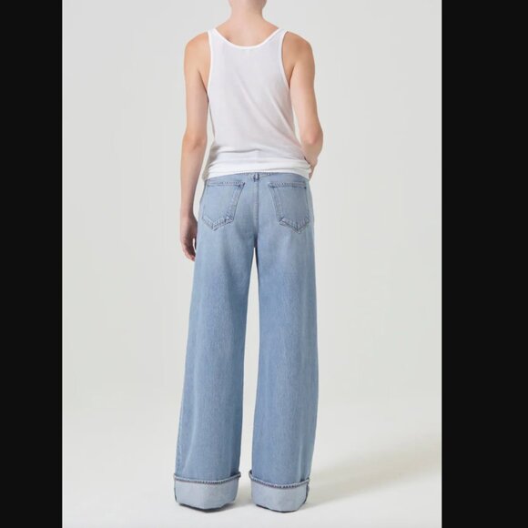 AGOLDE Dame High Rise Wide Leg Cuffed Jeans in Showdown | Size 24 - Picture 2 of 7